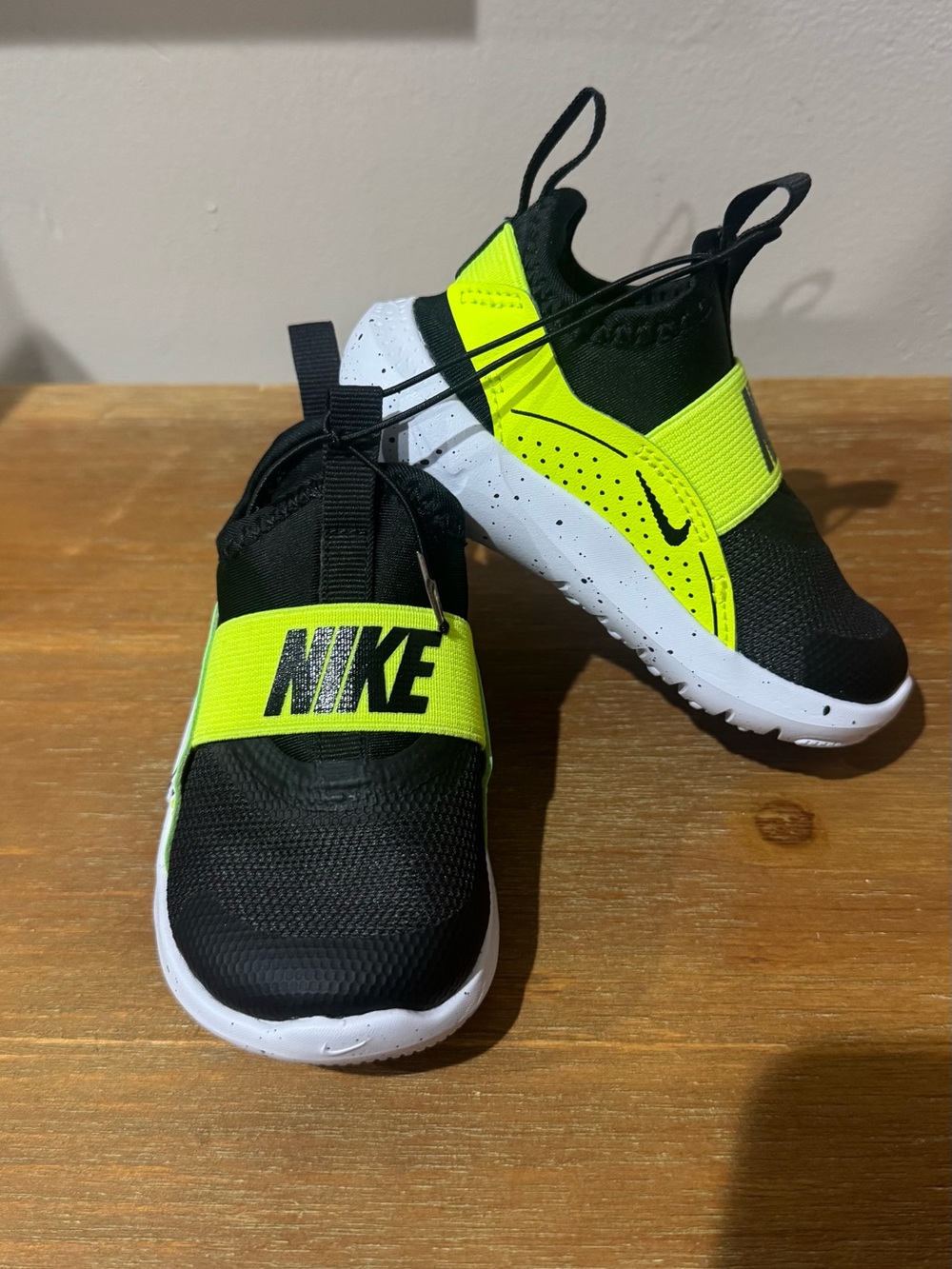 NWOT Nike Kids Slip-On Sneakers - Black & Volt